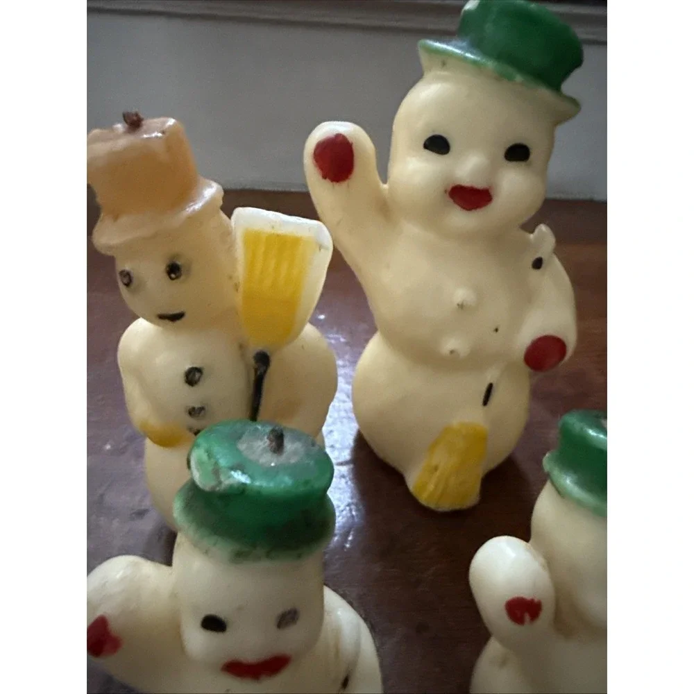 Vintage 5-Snowmen,2-Santa,2-pillar,2-standing boy & girl,‎ 1 mini girl candles